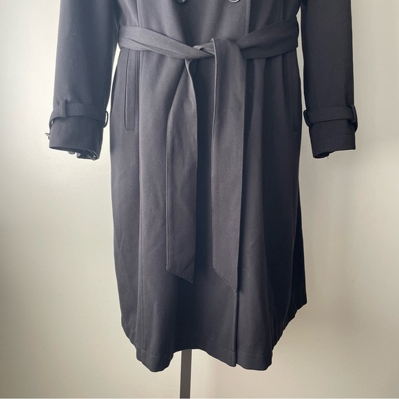 Jones New York Dressy Trench Coat Jacket Belt Double Breasted Black Plus Size 16 - Picture 4 of 9